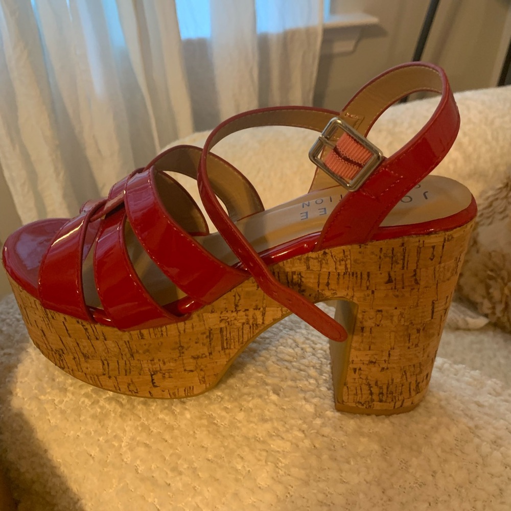 Red platform/wedge sandals